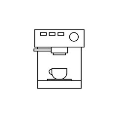 coffee machine line icon outline vector sign, linear pictogram isolated on white. Symbol, logo illustration