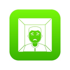 Man icon digital green for any design isolated on white vector illustration