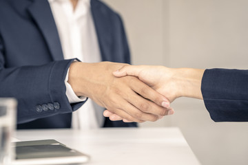 Obraz premium Businessman shaking hands.Business,meeting,negotiating,good deal,success,agreement concept.