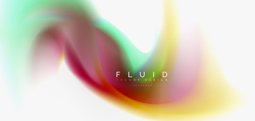 Color flowing wave, trendy liquid design template