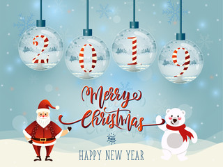 Set of Merry christmas glass ball collection. 