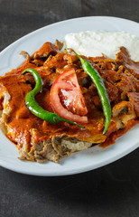traditional türkish döner kebab as known iskender.
