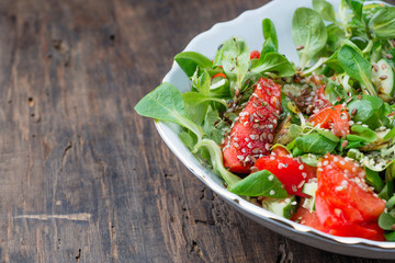 Crisp fresh vegetable salad, food