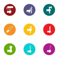 Fototapeta premium Stain icons set. Flat set of 9 stain vector icons for web isolated on white background