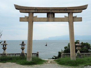 伊和都比売神社の鳥居から見る瀬戸内海の眺望