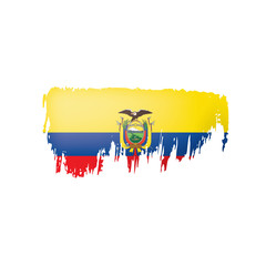 Ecuador flag, vector illustration on a white background.