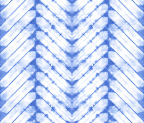 Seamless pattern, abstract tie dyed fabric of indigo color on white cotton. Hand painted fabrics....