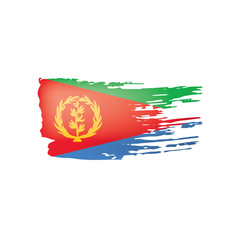 Eritrea flag, vector illustration on a white background.