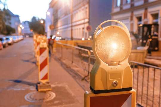 Closed For Repairing Road In The Night City