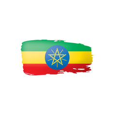 Ethiopia flag, vector illustration on a white background.
