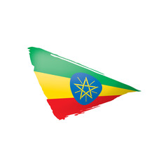 Ethiopia flag, vector illustration on a white background.