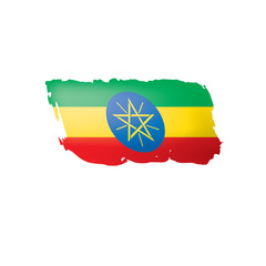 Ethiopia flag, vector illustration on a white background.