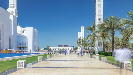 Sheikh Zayed Grand Mosque timelapse in Abu Dhabi, the capital city of United Arab Emirates