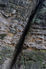 Crack in the sandstone rock