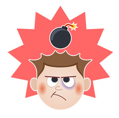 Portrait of angry boy