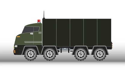 Military truck vector and illustration