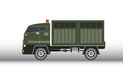 Military truck vector and illustration