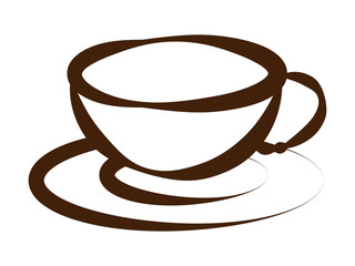 ラフなラインのコーヒーカップ