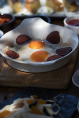 travel concept setup with traditional turkish breakfast