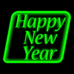 Sign neon lights. Text "Happy New Year".