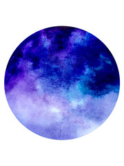 watercolor illustration design sphere blue violet 
