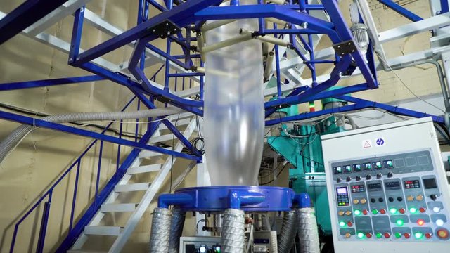 Blown film extrusion plastic bag making machine
