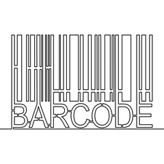 Continuous line drawing Barcode vector icon vector