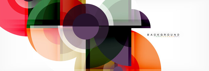 Abstract background - multicolored circles, trendy minimal geometric design