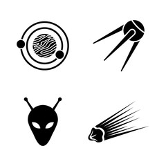 Space. Simple Related Vector Icons Set for Video, Mobile Apps, Web Sites, Print Projects and Your Design. Space icon Black Flat Illustration on White Background. © Valentyna