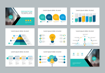 business presentation cover design template with info graphic elements  
