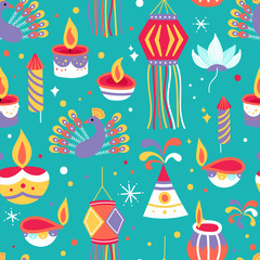 Diwali Hindu festival seamless pattern background