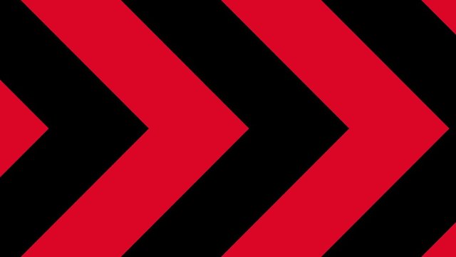 Alternative red and black arrows show direction to the right - warning lines looping animation