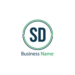 Initial Letter SD Logo Template Design