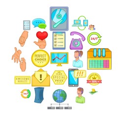 Client icons set. Cartoon set of 25 client vector icons for web isolated on white background