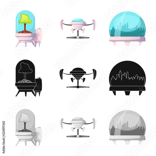 Isolated Object Of Mars And Space Sign Collection Of Mars