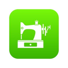 Sewing machine icon digital green for any design isolated on white vector illustration