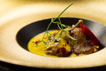 A Gourmet dinner plate prepared by Chef