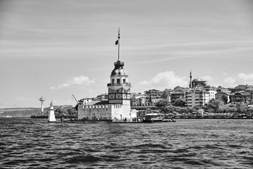 Ancient architectural monument the Maiden's Tower  In Istanbul, Turkey