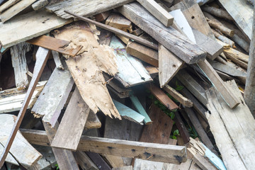 Pile of old wood chips , scrap wood - for Background