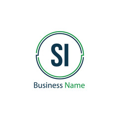 Initial Letter SI Logo Template Design