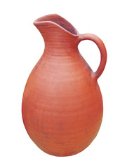 clay jug handmade isolated