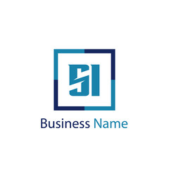 Initial Letter SI Logo Template Design
