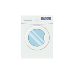 Washing mashine  in flat style vector illustration isolated on w