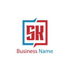 Initial Letter SK Logo Template Design