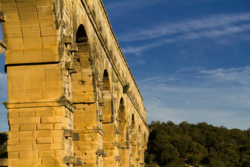 Fototapeta premium The Pont du Gard, an ancient Roman aqueduct, crossing the river Gardon in Southern France