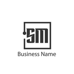 Initial Letter SM Logo Template Design