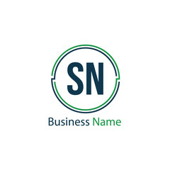 Initial Letter SN Logo Template Design