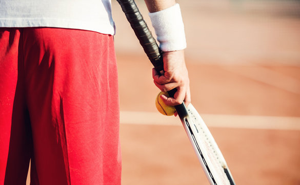 Tennis player, close up photo. Sport, recreation concept