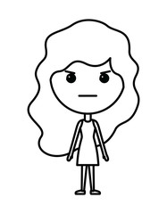 cartoon woman furious kawaii character