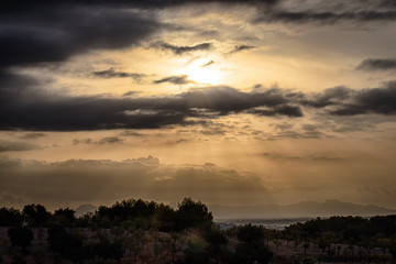 atmospheric sunset on the Island of Mallorca